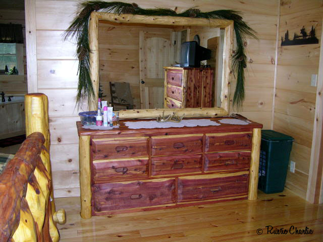 handmade, rustic, knob bed, cedar furniture, lodge, log cabin